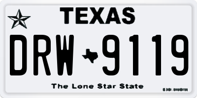 TX license plate DRW9119