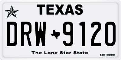 TX license plate DRW9120