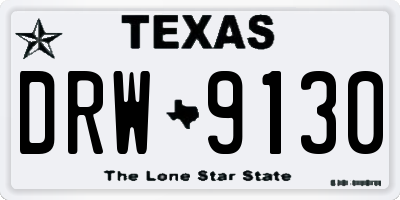 TX license plate DRW9130