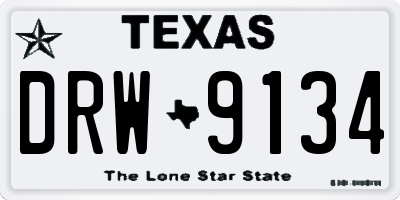 TX license plate DRW9134