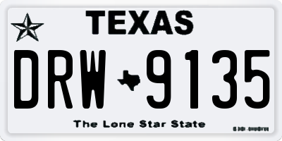 TX license plate DRW9135