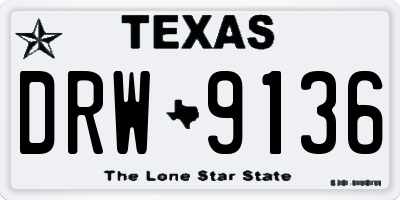TX license plate DRW9136