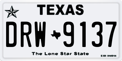 TX license plate DRW9137