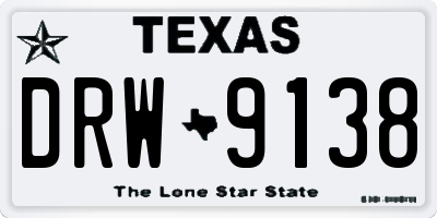 TX license plate DRW9138
