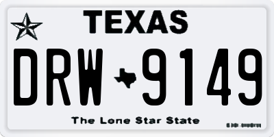 TX license plate DRW9149