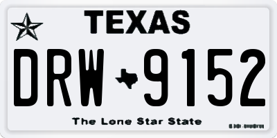 TX license plate DRW9152