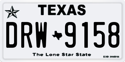TX license plate DRW9158