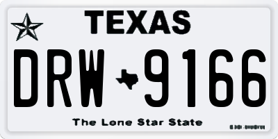 TX license plate DRW9166