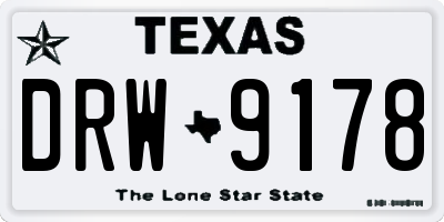 TX license plate DRW9178