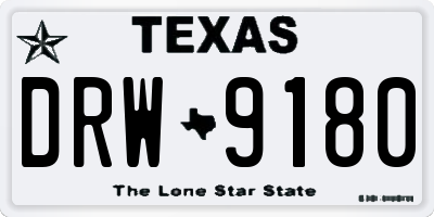 TX license plate DRW9180