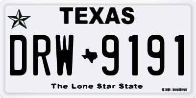 TX license plate DRW9191