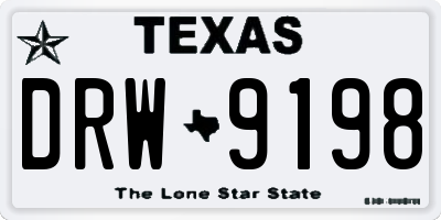 TX license plate DRW9198