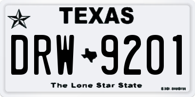 TX license plate DRW9201