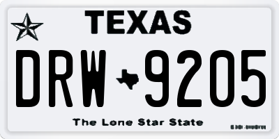 TX license plate DRW9205