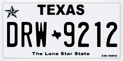 TX license plate DRW9212