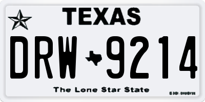 TX license plate DRW9214