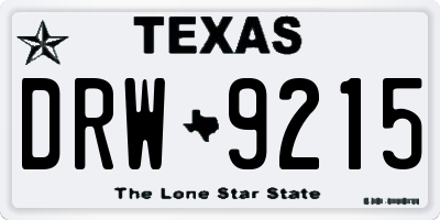 TX license plate DRW9215