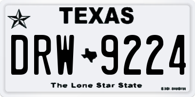 TX license plate DRW9224