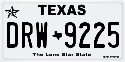 TX license plate DRW9225