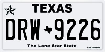 TX license plate DRW9226