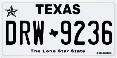 TX license plate DRW9236