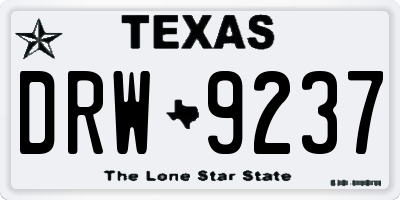 TX license plate DRW9237