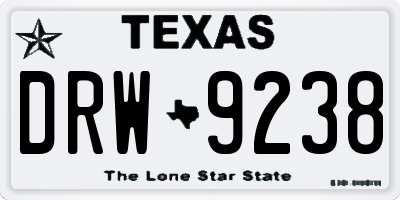 TX license plate DRW9238