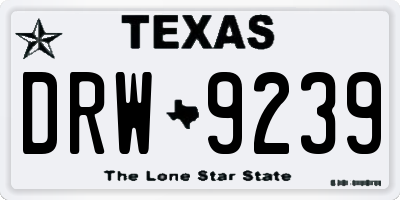 TX license plate DRW9239