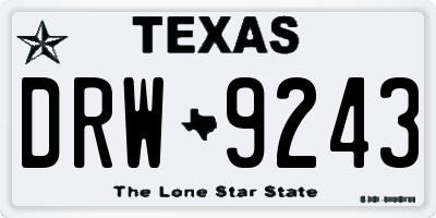 TX license plate DRW9243
