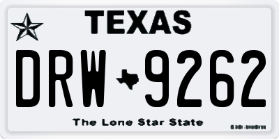 TX license plate DRW9262