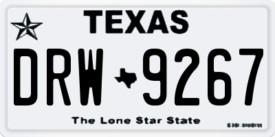 TX license plate DRW9267