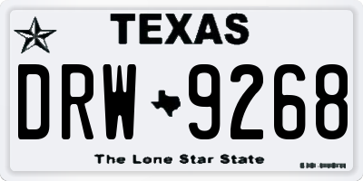 TX license plate DRW9268