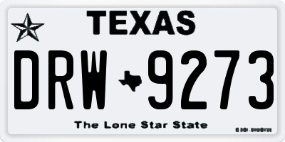 TX license plate DRW9273