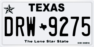 TX license plate DRW9275