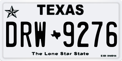 TX license plate DRW9276