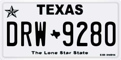TX license plate DRW9280