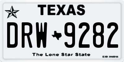 TX license plate DRW9282