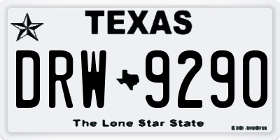 TX license plate DRW9290