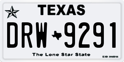 TX license plate DRW9291