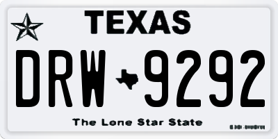 TX license plate DRW9292