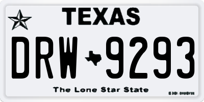 TX license plate DRW9293
