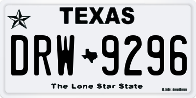 TX license plate DRW9296