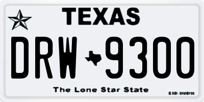 TX license plate DRW9300