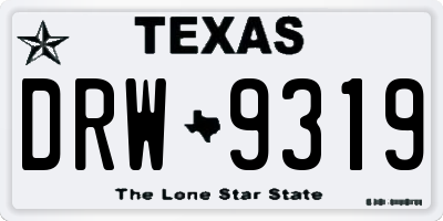 TX license plate DRW9319