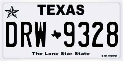 TX license plate DRW9328