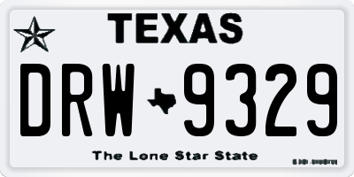 TX license plate DRW9329