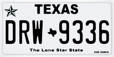 TX license plate DRW9336