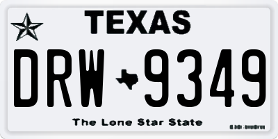 TX license plate DRW9349