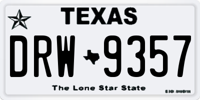 TX license plate DRW9357