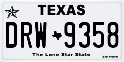 TX license plate DRW9358